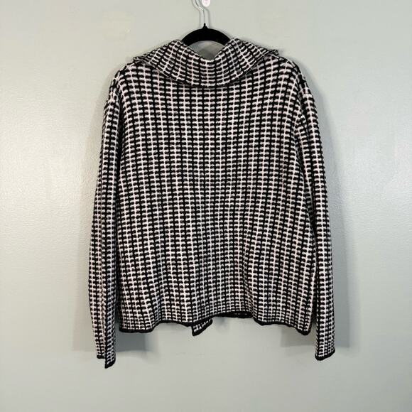 Rachel Zoe Blazer Womens M Black White Knitted Double Breasted Career Office NWT - Picture 3 of 10